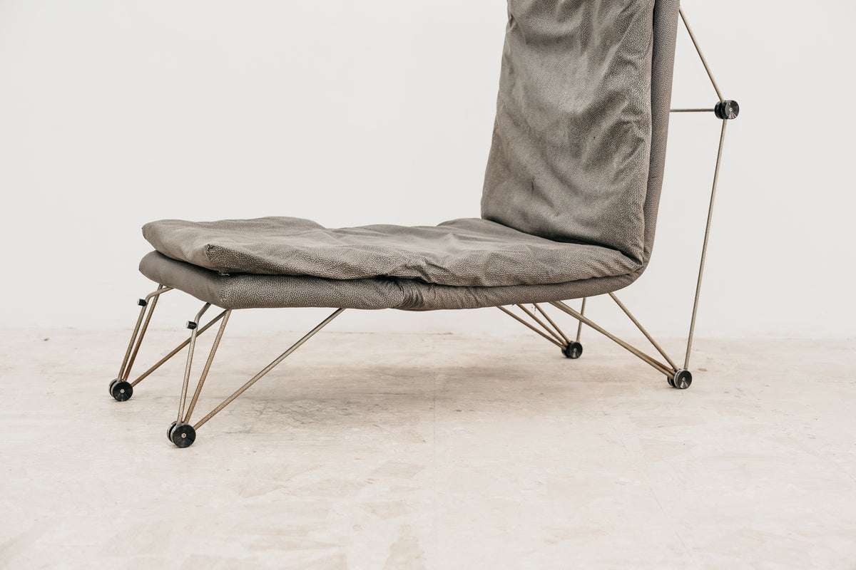 Poltrona Lounge Chair Trasformabile Vintage Anni 80 Design Geometrico Postmoderno