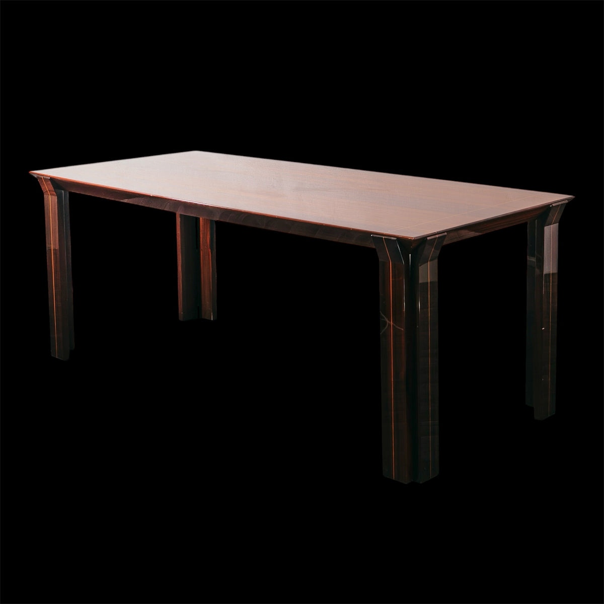 Tavolo Rettangolare da Pranzo Palissandro Vintage Anni 70 Lucidato a Specchio Modernariato
