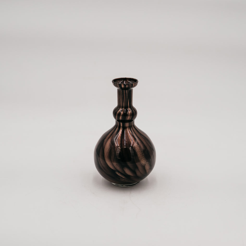 Vaso Flacone Vintage in Vetro di Murano con Vortice Avventurina (Anni '60/'70)