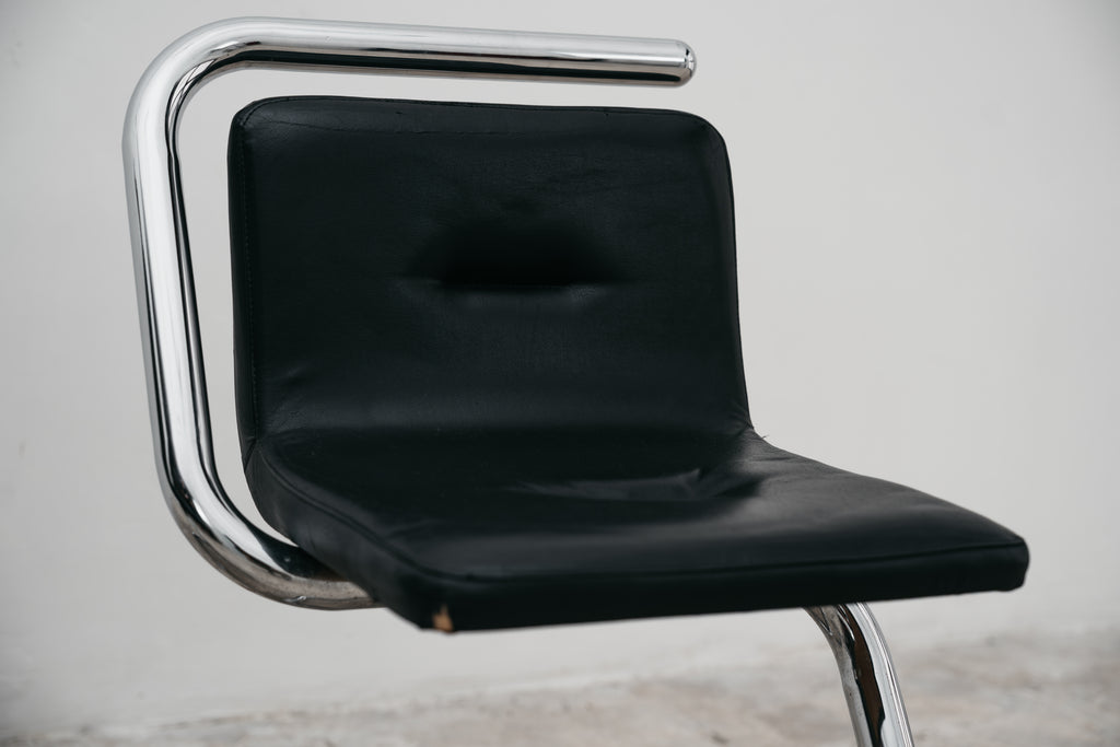 Luigi Bardini Coppia Di Poltroncine Design Anni ‘70 Chrome Tubular Steel