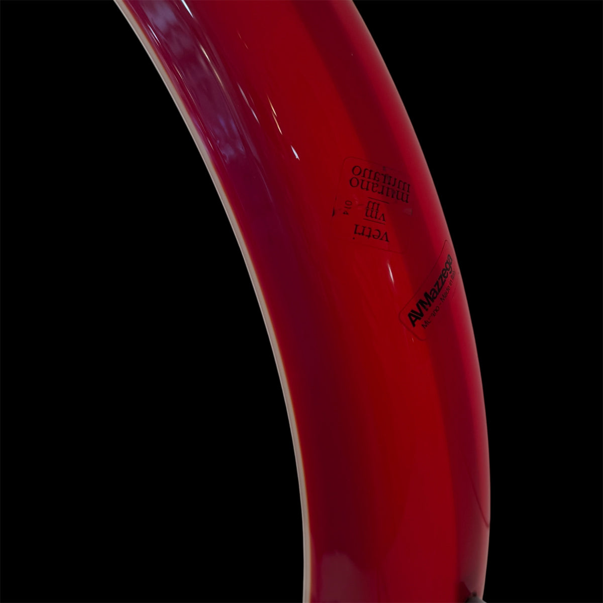 Lampada da tavolo Red AV Mazzega Anni 80 Vetro Murano Rosso Design Vintage