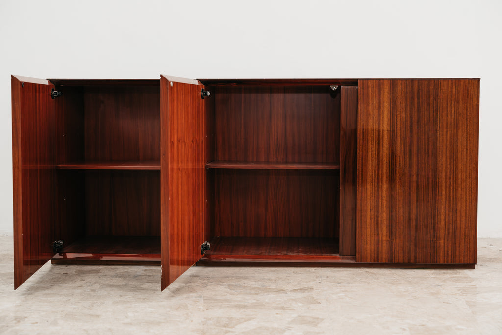 Credenza Monumentale Vintage Anni 70 Palissandro Zebrato Lucido Modernariato Madia