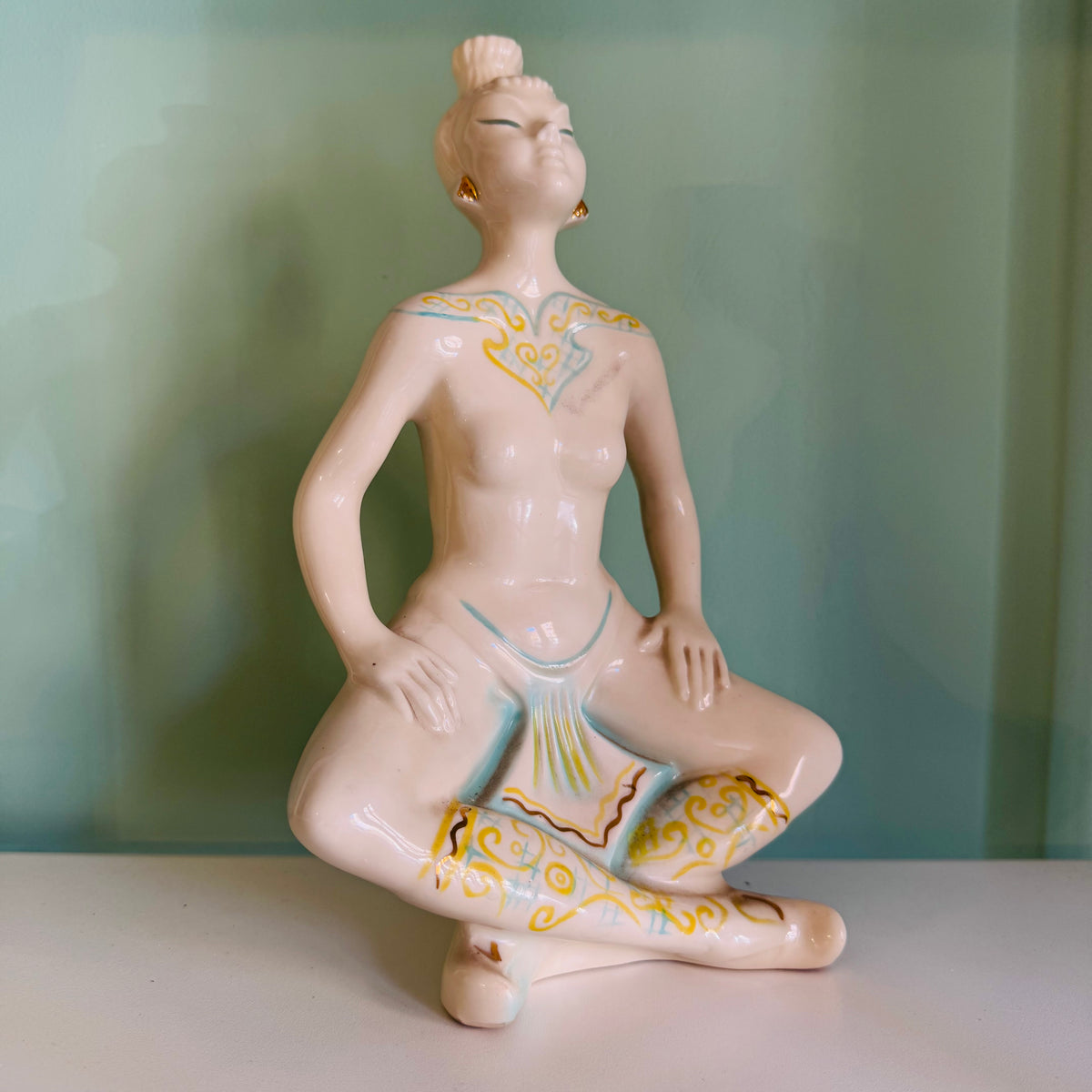 Rara Bottiglia-Scultura "Danzatrice Orientale in Meditazione" – Porcellane Canova Padova, anni “60/“70