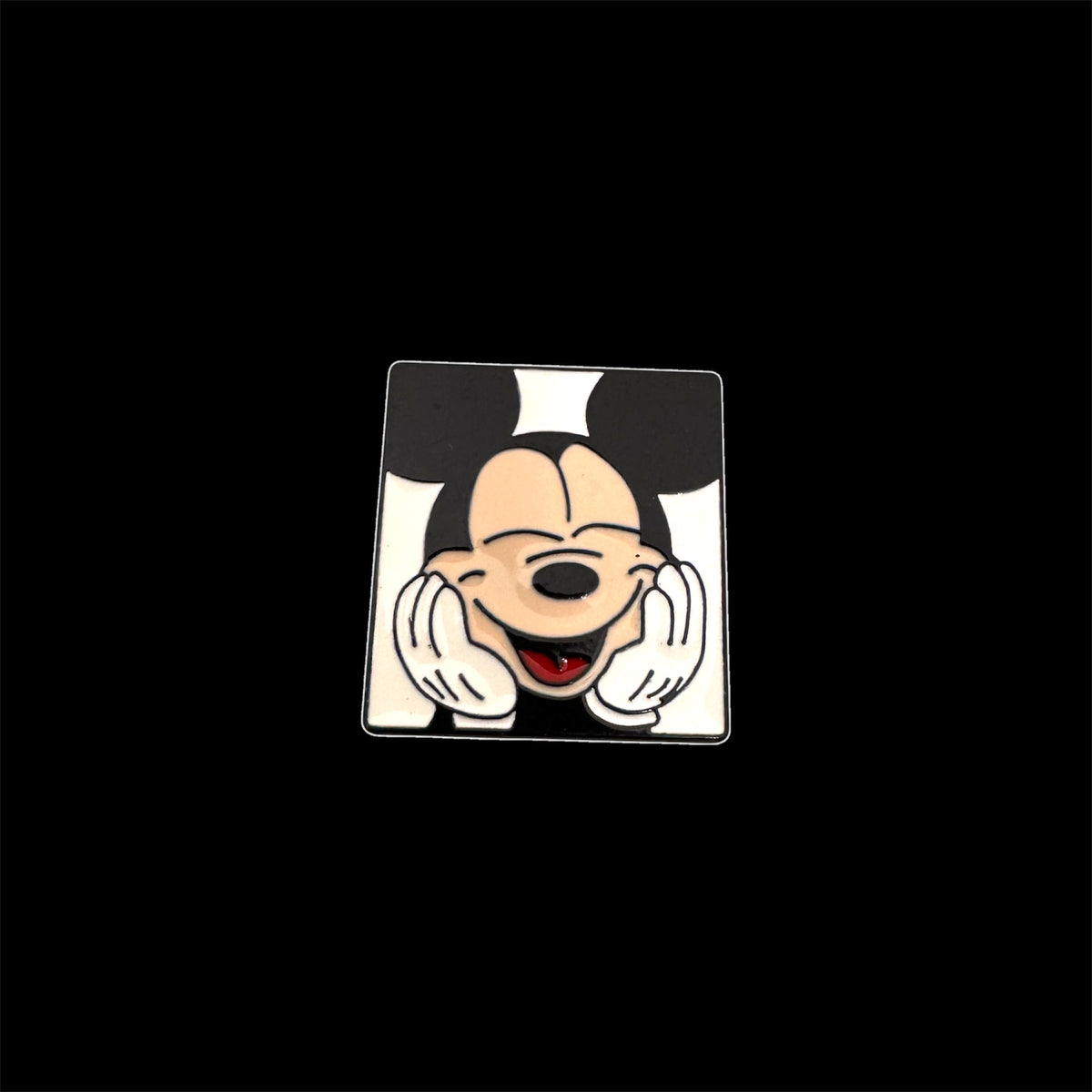 Spilletta in Metallo Smaltato - Topolino Felice Quadrata (Mickey Mouse)