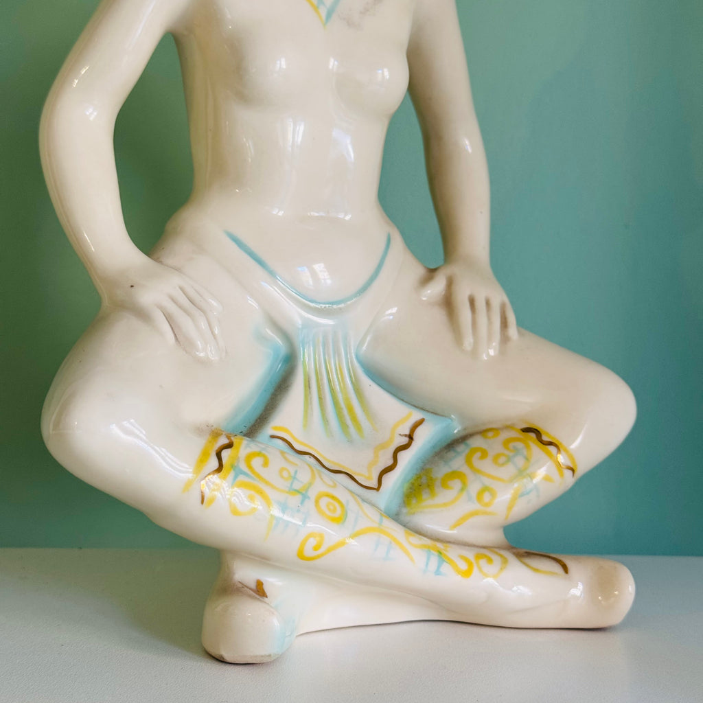 Rara Bottiglia-Scultura "Danzatrice Orientale in Meditazione" – Porcellane Canova Padova, anni “60/“70