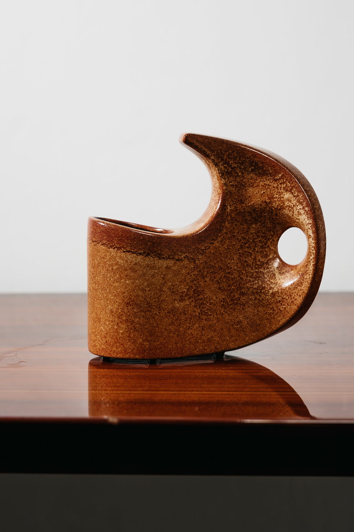 Bertoncello 977 Roberto Rigon Vaso in Ceramica Smaltata D’Arte Anni ‘70 Design