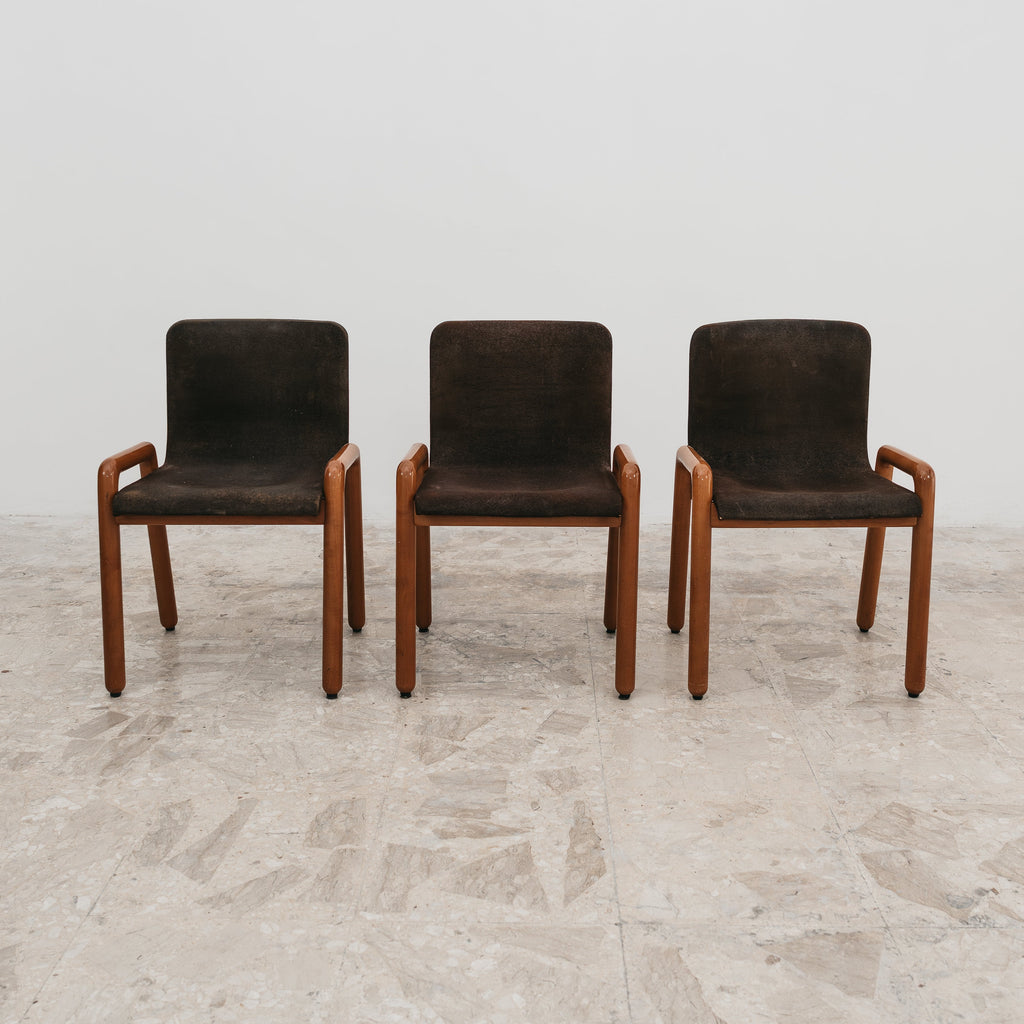 Set di 3 Sedie con Braccioli Modello "Dilos" Guido Faleschini per I 4 Mariani - Design Anni '70
