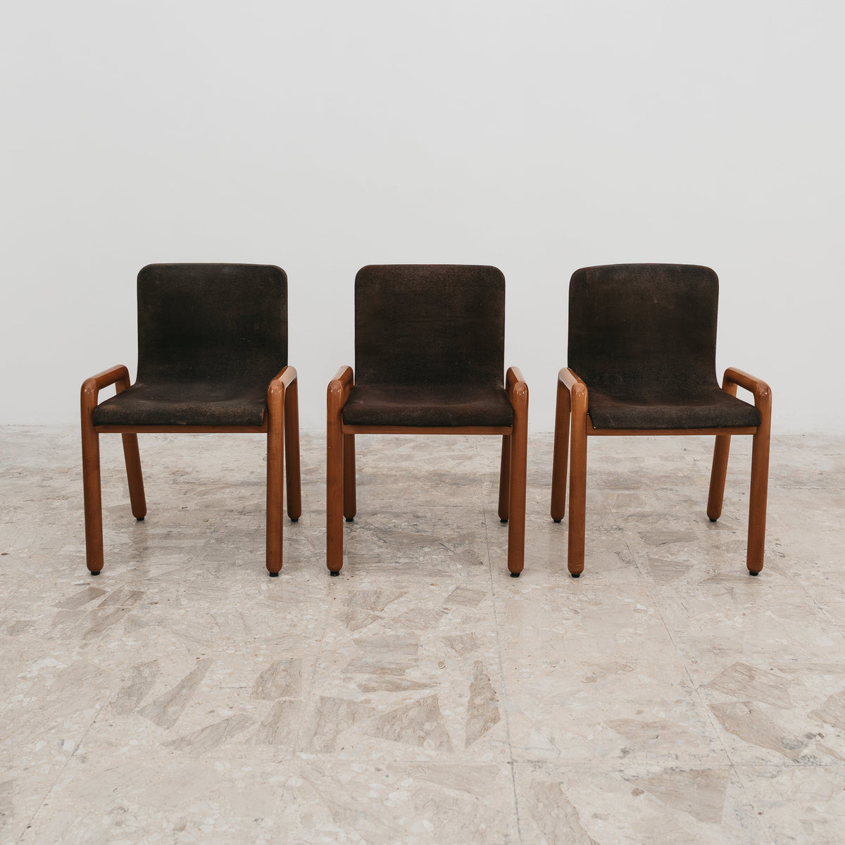 Set di 3 Sedie con Braccioli Modello "Dilos" Guido Faleschini per I 4 Mariani - Design Anni '70