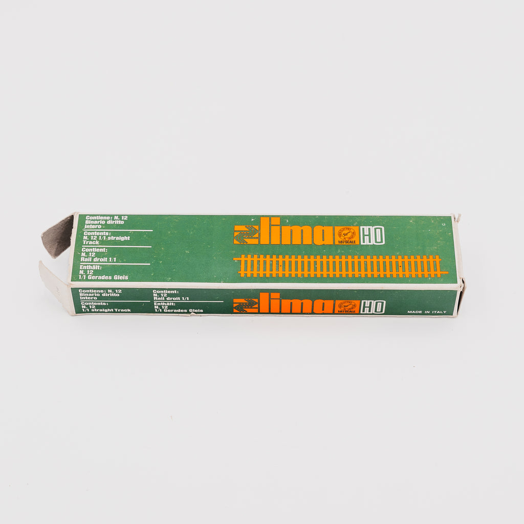 Lotto 12 Binari Dritti Lima HO 3020 Vintage per Trenini Elettrici con Scatola