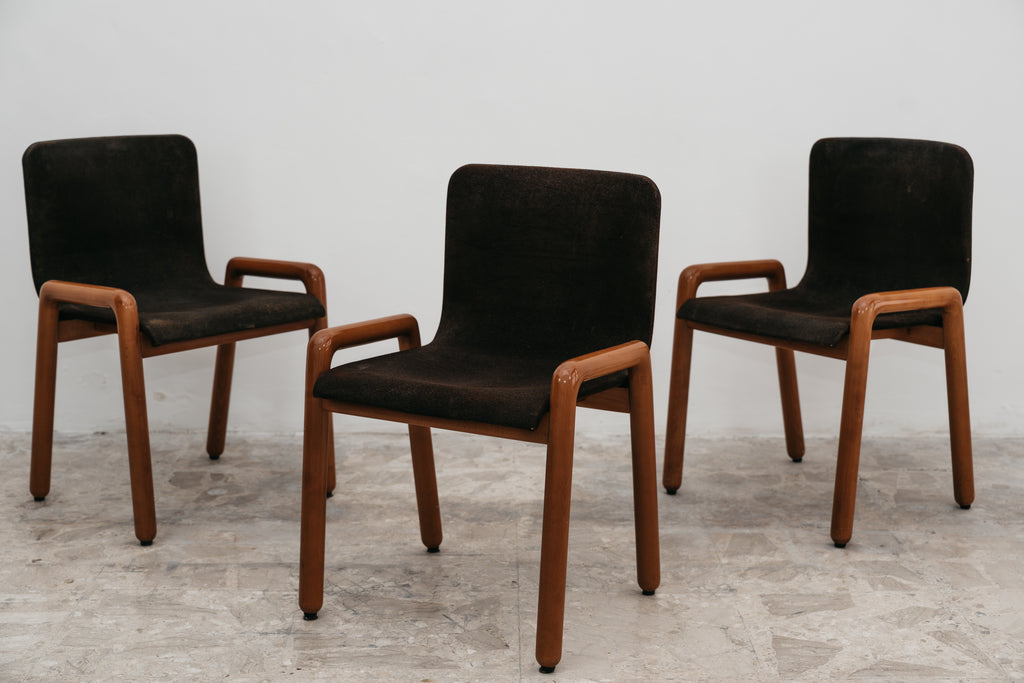 Set di 3 Sedie con Braccioli Modello "Dilos" Guido Faleschini per I 4 Mariani - Design Anni '70