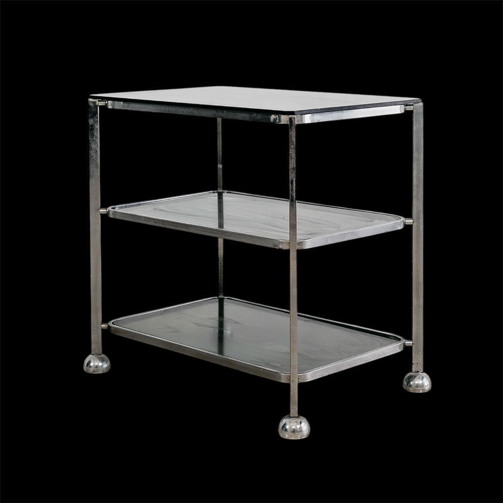 Carrello Bar Allegri Parma Vintage Anni 70 Metallo Cromato Vetro Fumé Modernariato