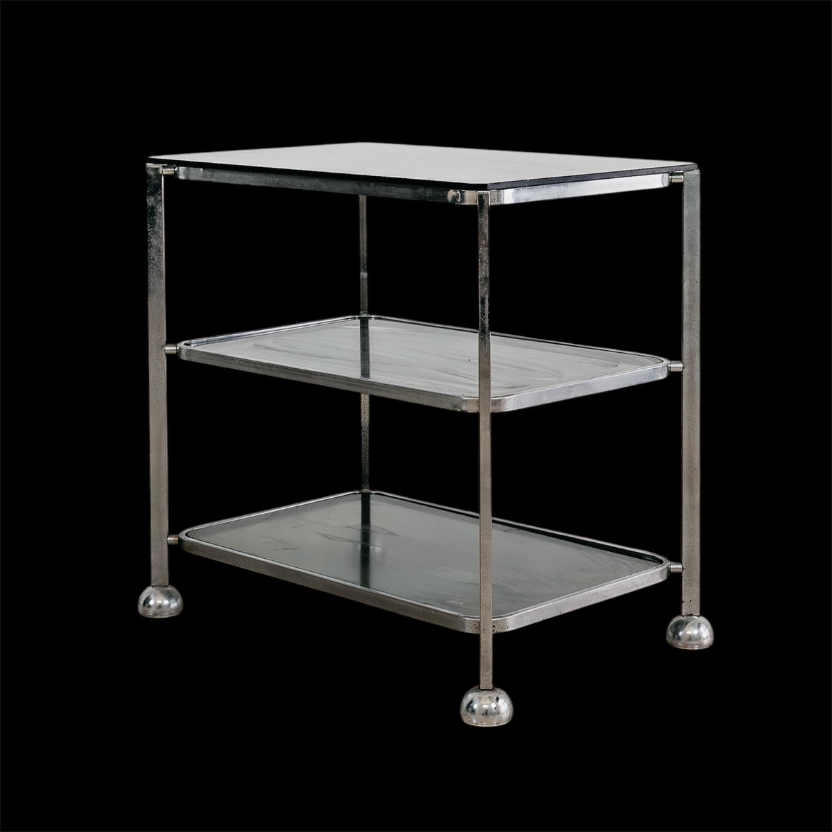 Carrello Bar Allegri Parma Vintage Anni 70 Metallo Cromato Vetro Fumé Modernariato