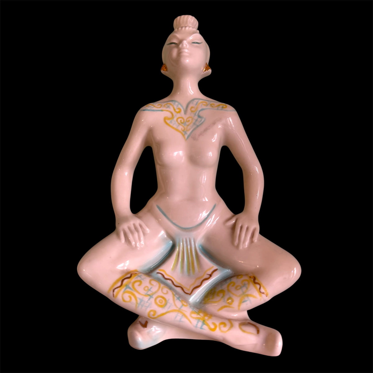 Rara Bottiglia-Scultura "Danzatrice Orientale in Meditazione" – Porcellane Canova Padova, anni “60/“70