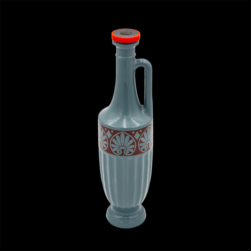 Bottiglia Amaro Beccaro Vintage in Ceramica Grigia Linea Ceramidea Anni 70