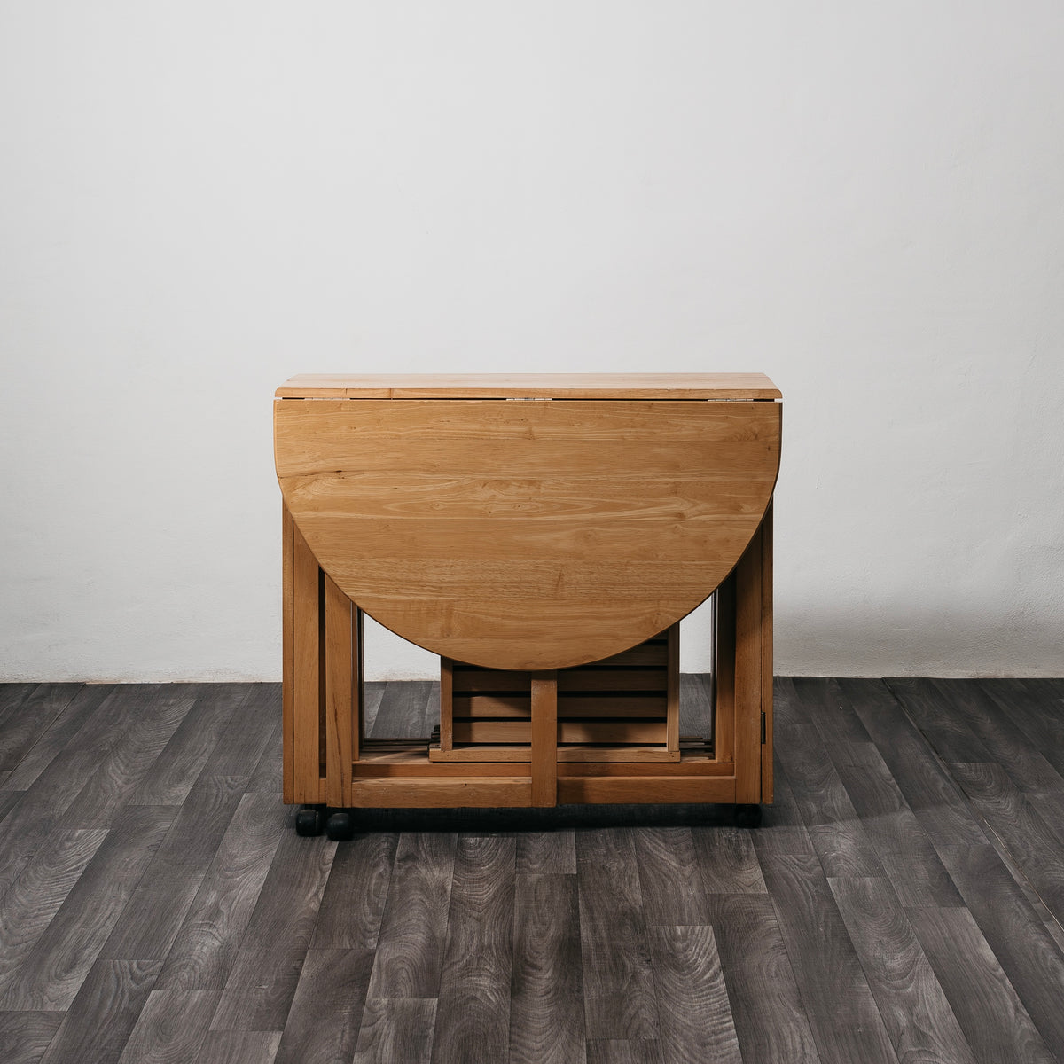 Set Pranzo Salvaspazio Vintage composto da Tavolo Apribile Drop-Leaf e 4 Sedie Pieghevoli (Anni '80)