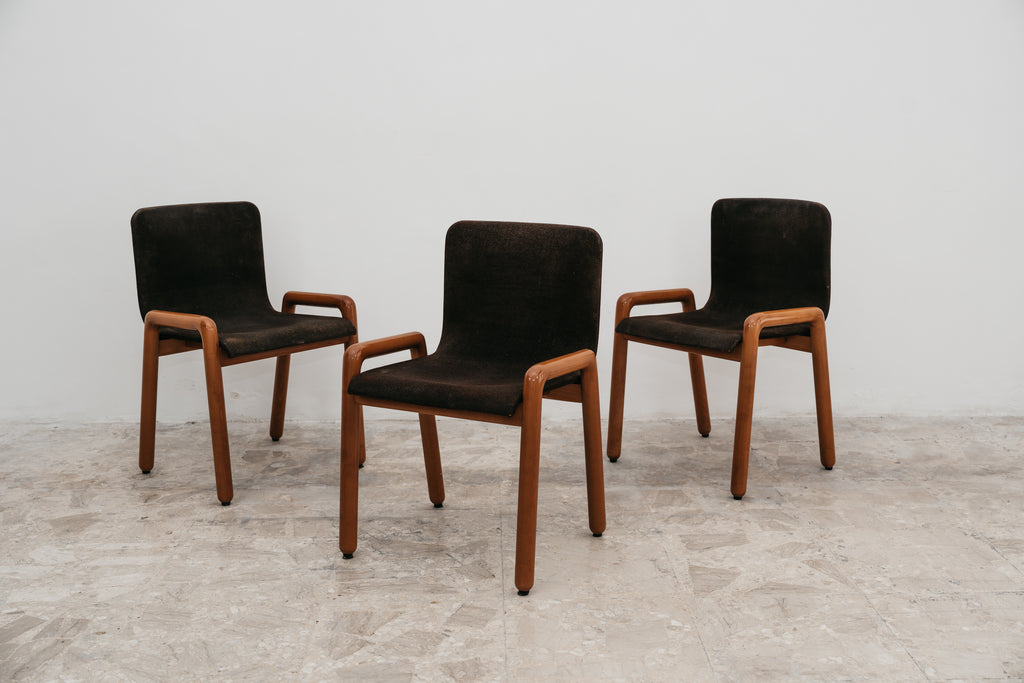 Set di 3 Sedie con Braccioli Modello "Dilos" Guido Faleschini per I 4 Mariani - Design Anni '70