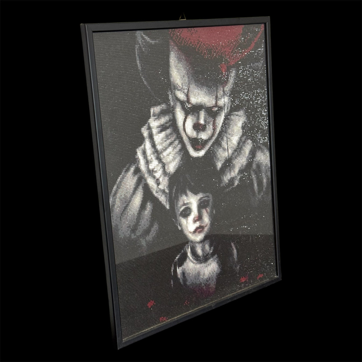 Quadro Horror "IT - Pennywise" in Diamond Painting con Cornice Nera