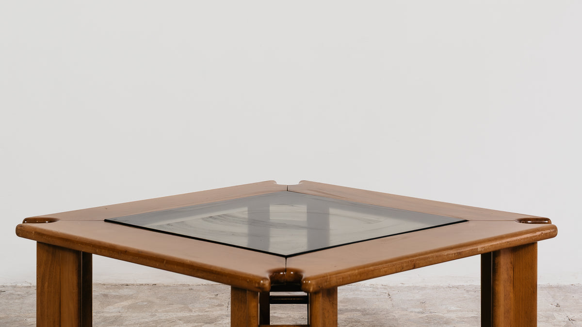 Tavolino da Caffè Afra Tobia Scarpa Vintage Anni 60 Legno Noce e Cristallo Modernariato