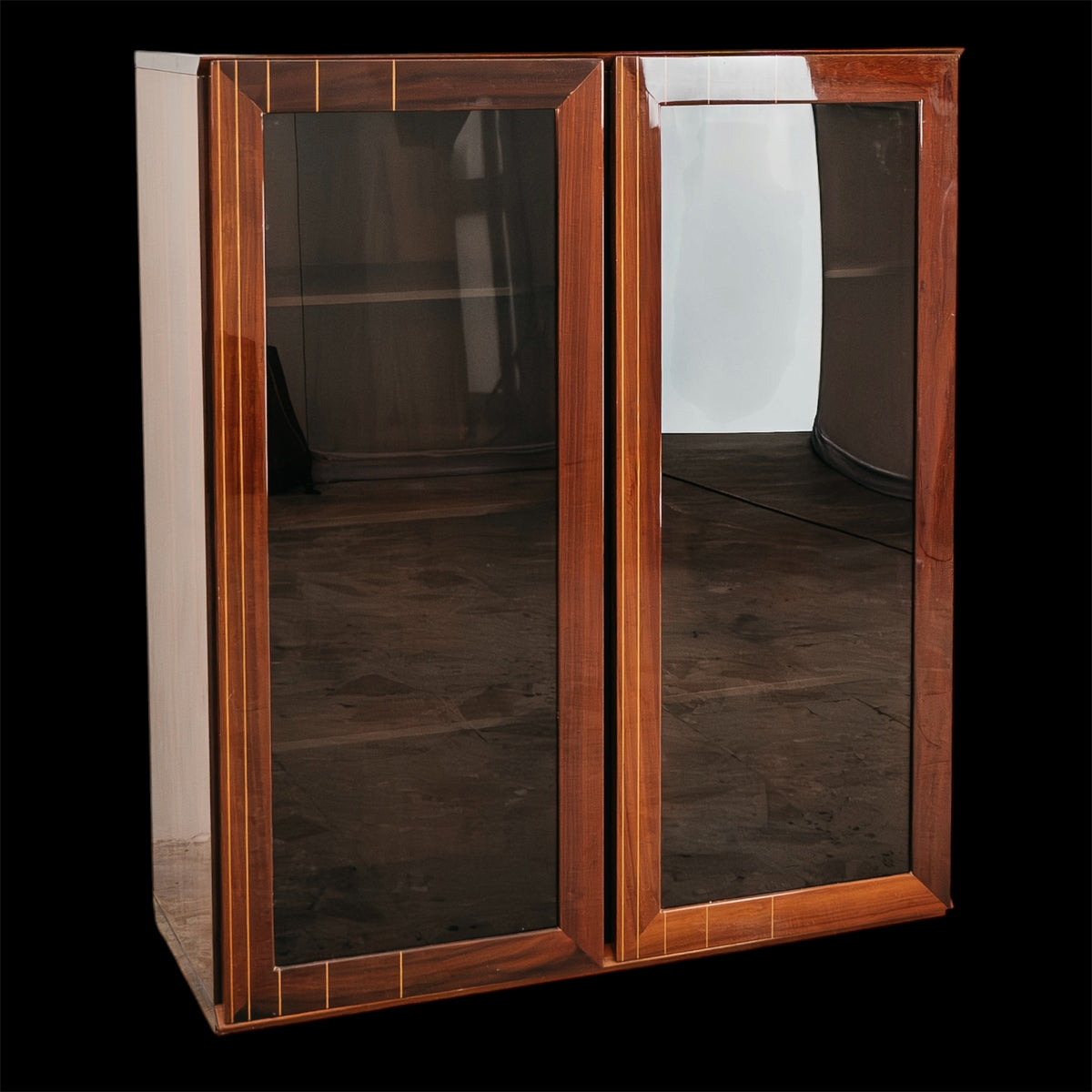 Vetrina in Palissandro Monumentale Zebrawood Lacquered - Mid-Century Design 1970