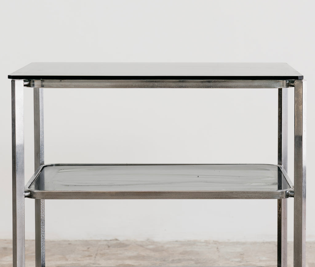 Carrello Bar Allegri Parma Vintage Anni 70 Metallo Cromato Vetro Fumé Modernariato