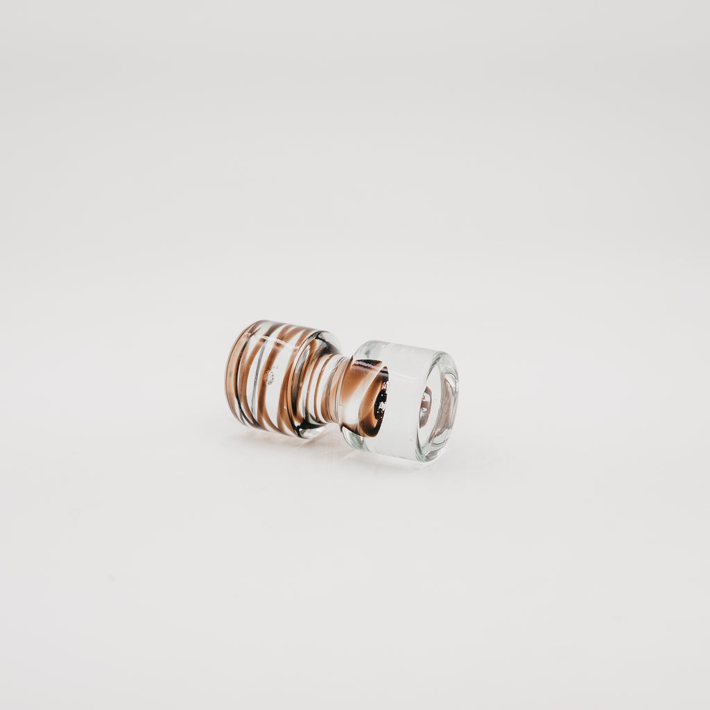Fermacarte Vintage in Vetro di Murano Sommerso a Spirale Bianco e Marrone