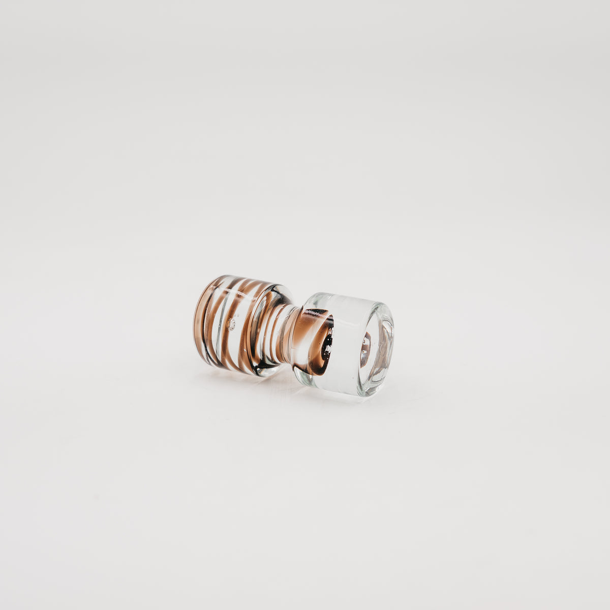 Fermacarte Vintage in Vetro di Murano Sommerso a Spirale Bianco e Marrone