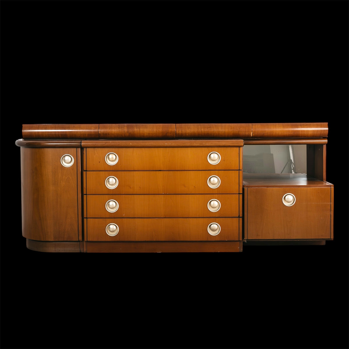 Credenza Bassa Vintage Asimmetrica dal Design Modernista (Anni '50/'60)