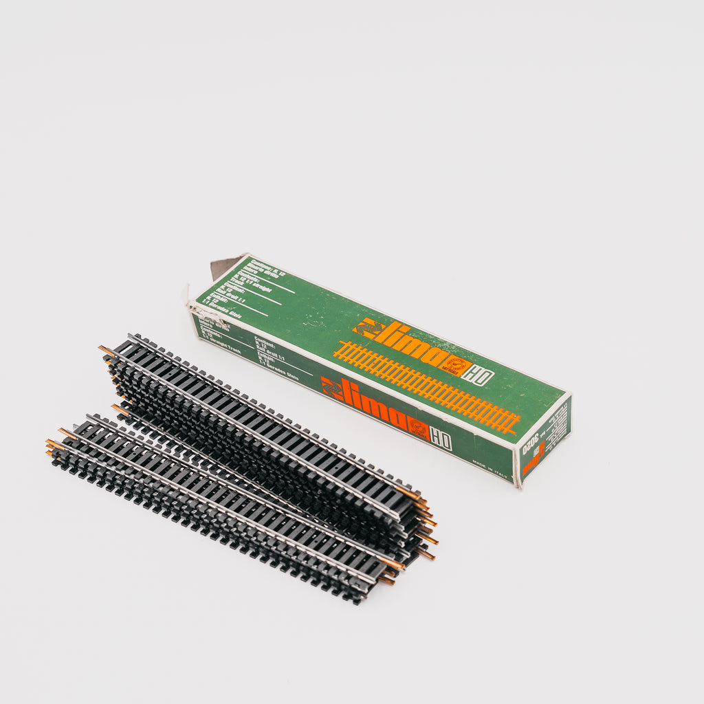 Lotto 12 Binari Dritti Lima HO 3020 Vintage per Trenini Elettrici con Scatola