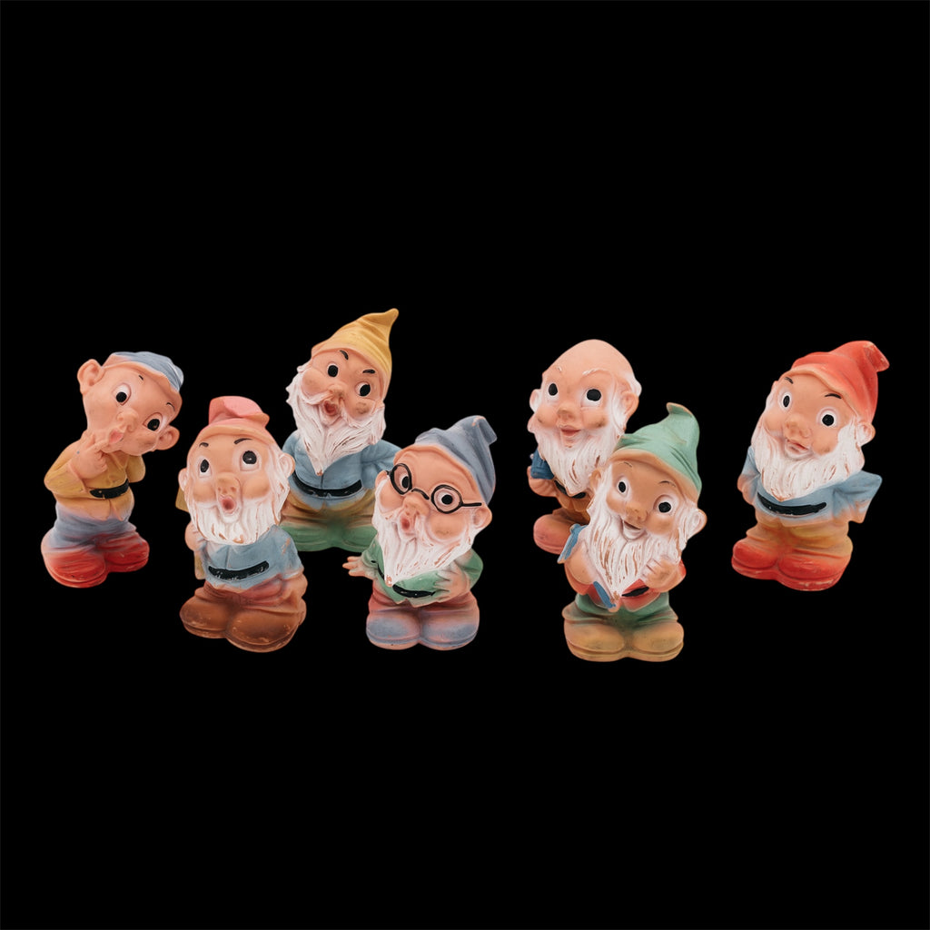 Set 7 Nani di Biancaneve Vintage in Gomma Rubbertoys Anni 60 Disney d'Epoca