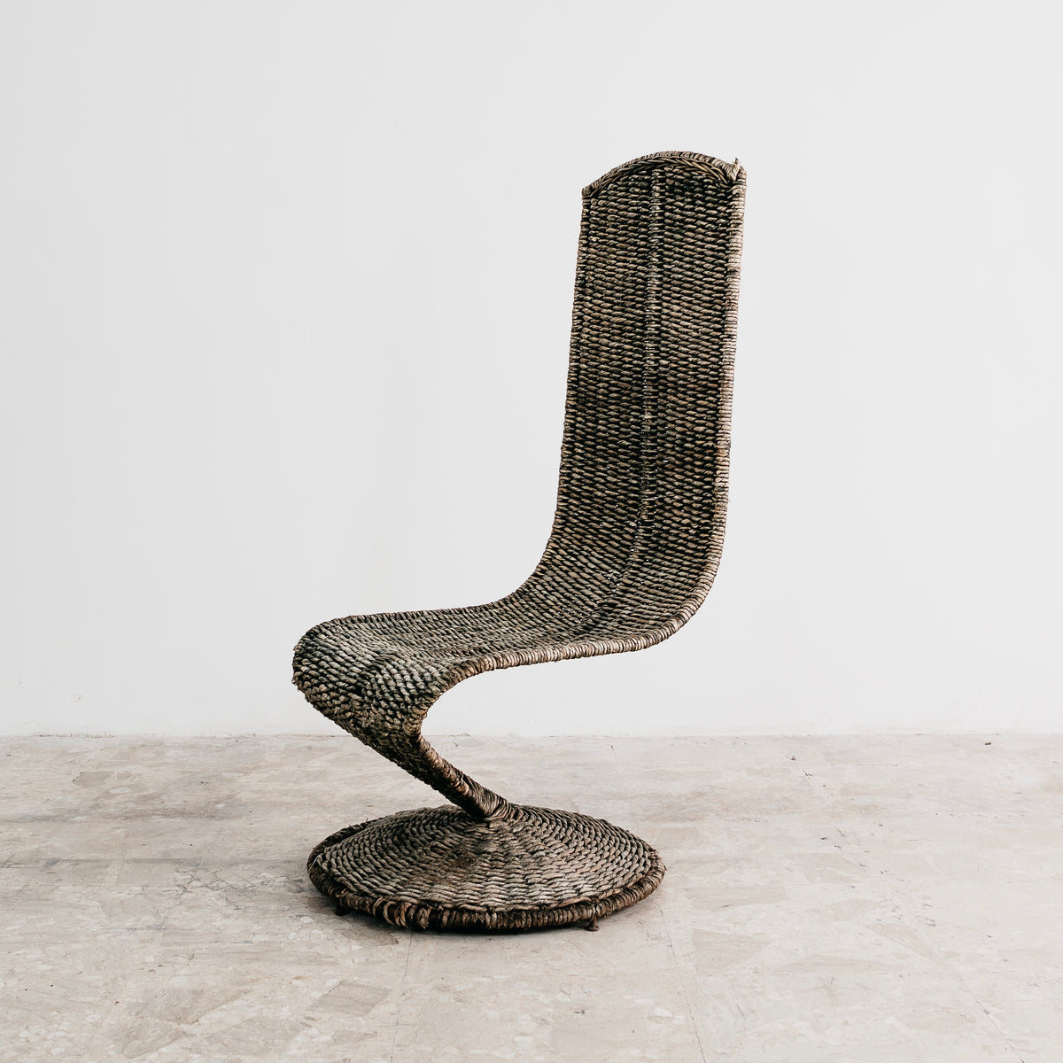 Poltrona S Chair Marzio Cecchi Studio Most Vintage Anni 70 Corda Foglia di Banana Modernariato