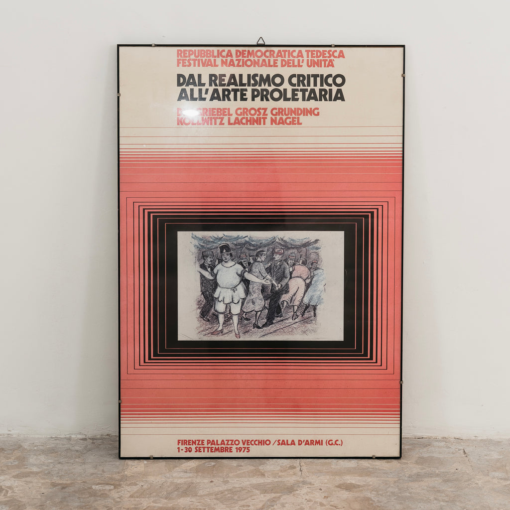 Manifesto Originale Mostra "Dal Realismo Critico all'Arte Proletaria" - Firenze 1975