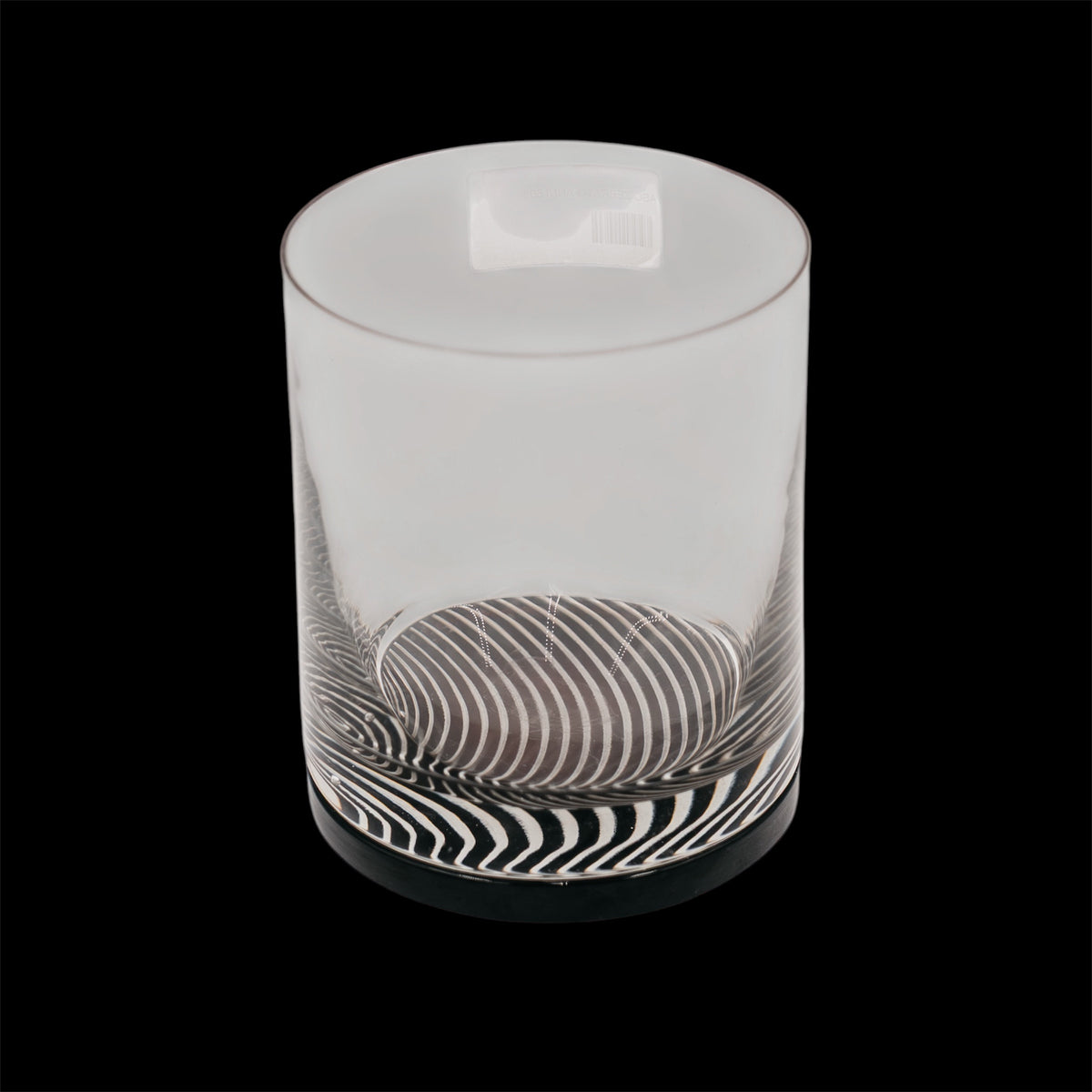 Vasetto Cilindrico "Mezza Filigrana" in Vetro di Murano Bianco - Modernariato Italiano Anni '60/'70