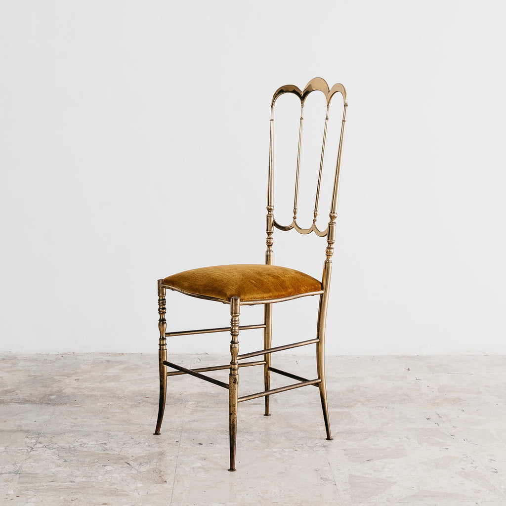 Sedia Chiavarina Modello "3 Archi" in Ottone - Design Italiano Anni '50 Modernariato