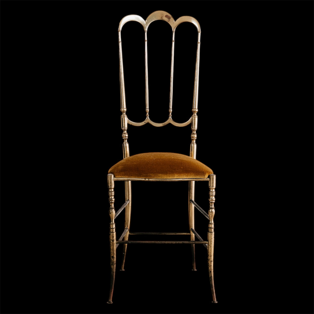 Sedia Chiavarina Modello "3 Archi" in Ottone - Design Italiano Anni '50 Modernariato