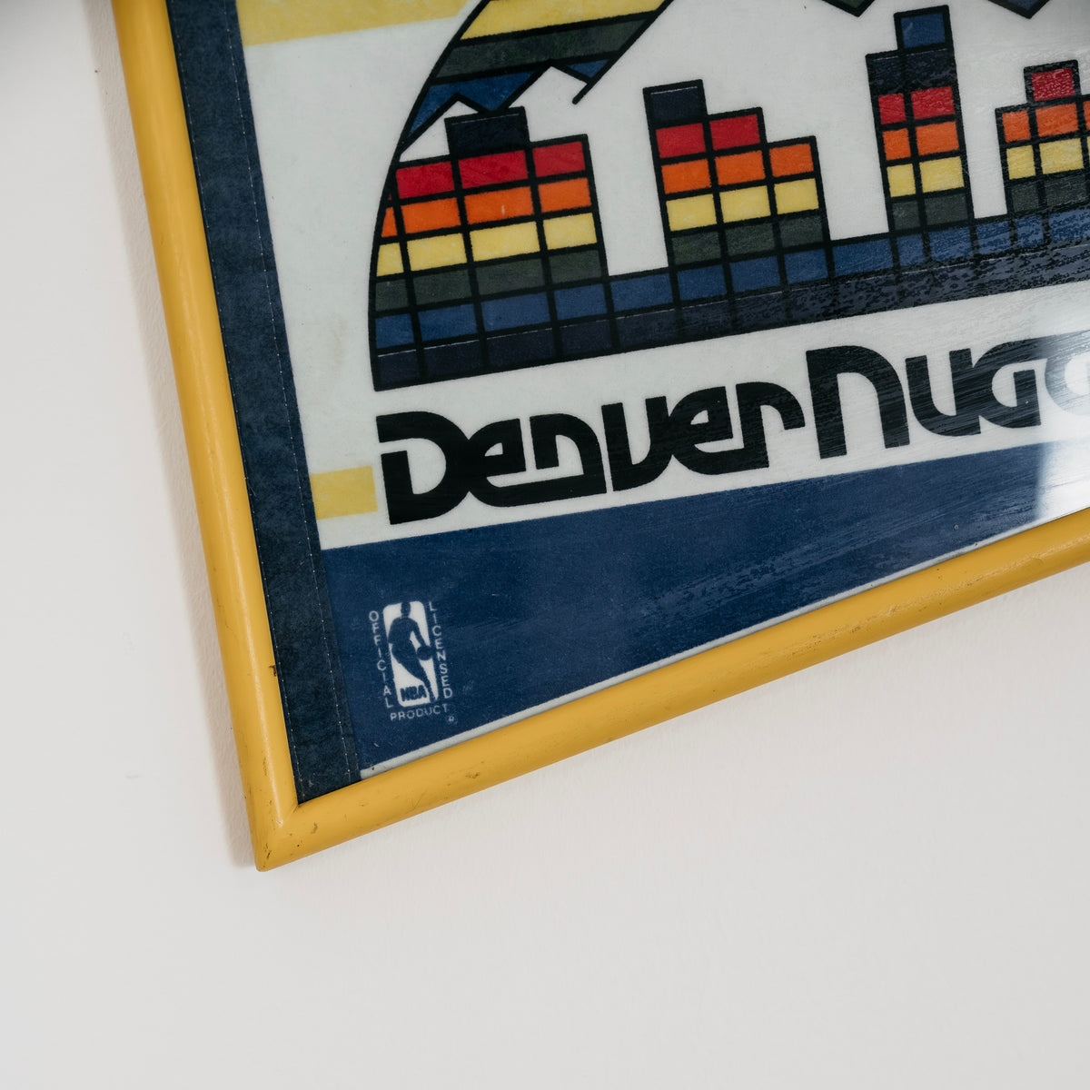 Gagliardetto Denver Nuggets Vintage Anni 80 Incorniciato Con Vetro Pennant NBA WinCraft Rainbow