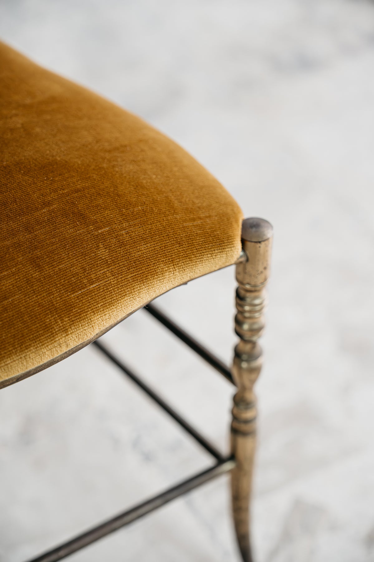 Sedia Chiavarina Modello "3 Archi" in Ottone - Design Italiano Anni '50 Modernariato