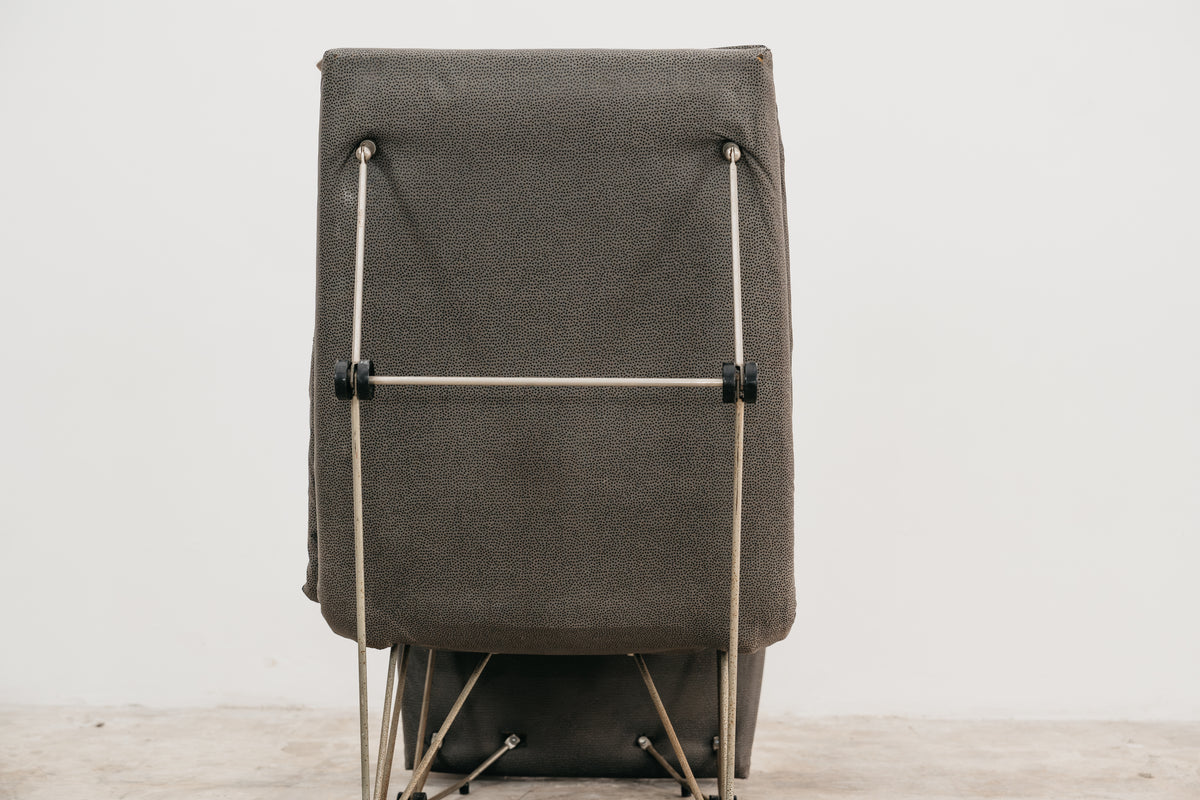 Poltrona Lounge Chair Trasformabile Vintage Anni 80 Design Geometrico Postmoderno