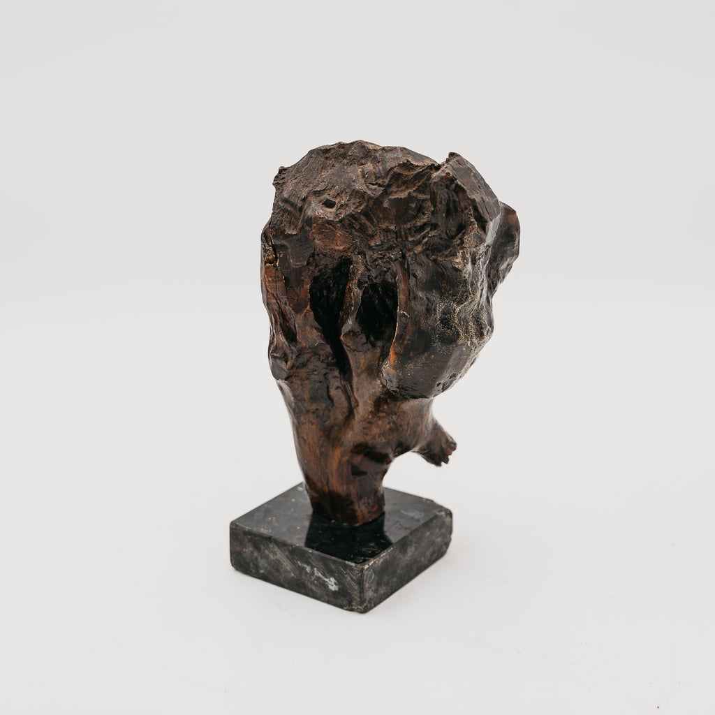 Scultura Volto Scolpito Liliana Casella Muratti Anni 70 Legno e Marmo