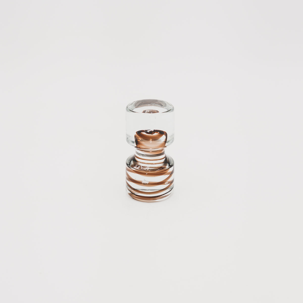 Fermacarte Vintage in Vetro di Murano Sommerso a Spirale Bianco e Marrone