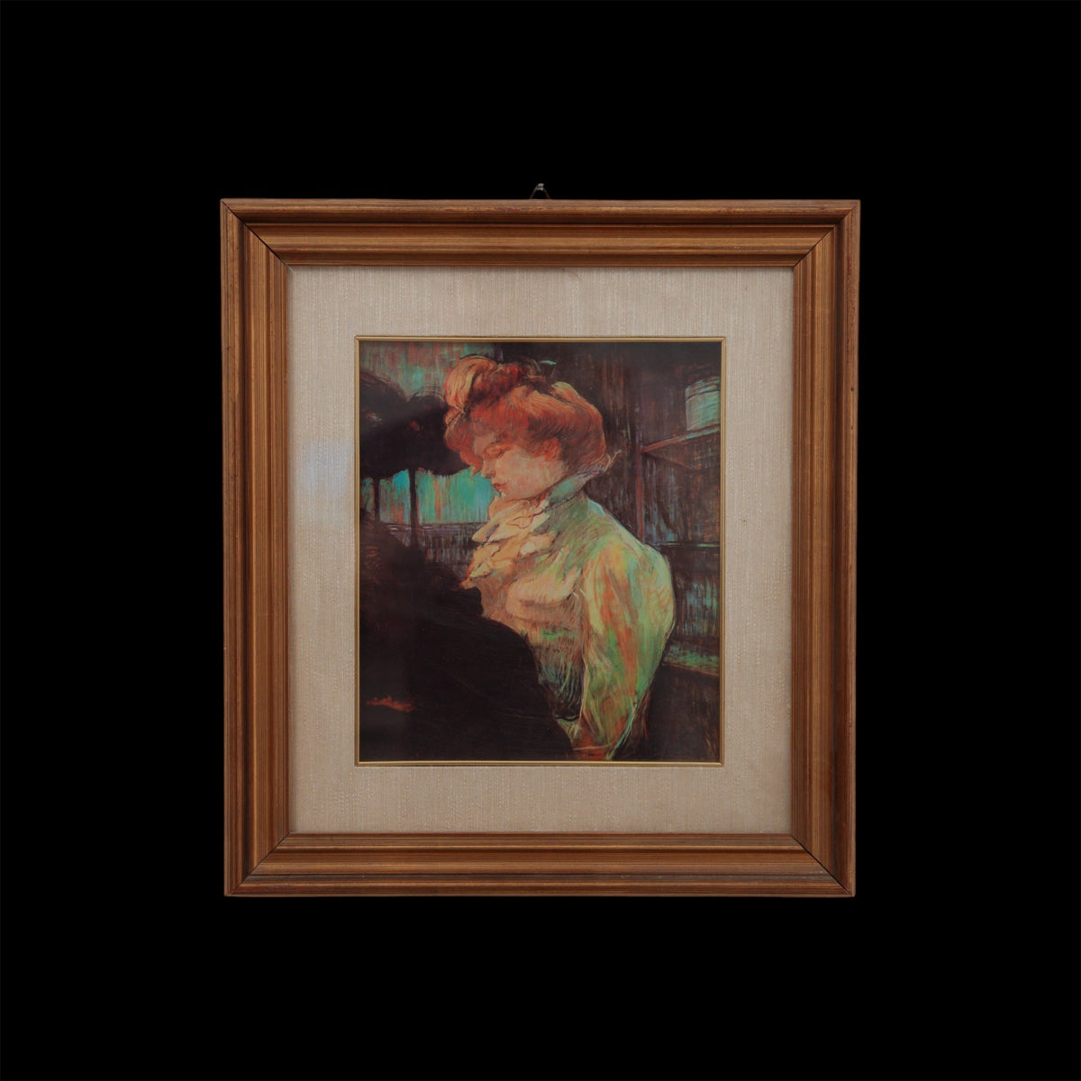 La Modiste, da Toulouse-Lautrec – Riproduzione Vintage con Cornice in Legno, 46 x 43 cm