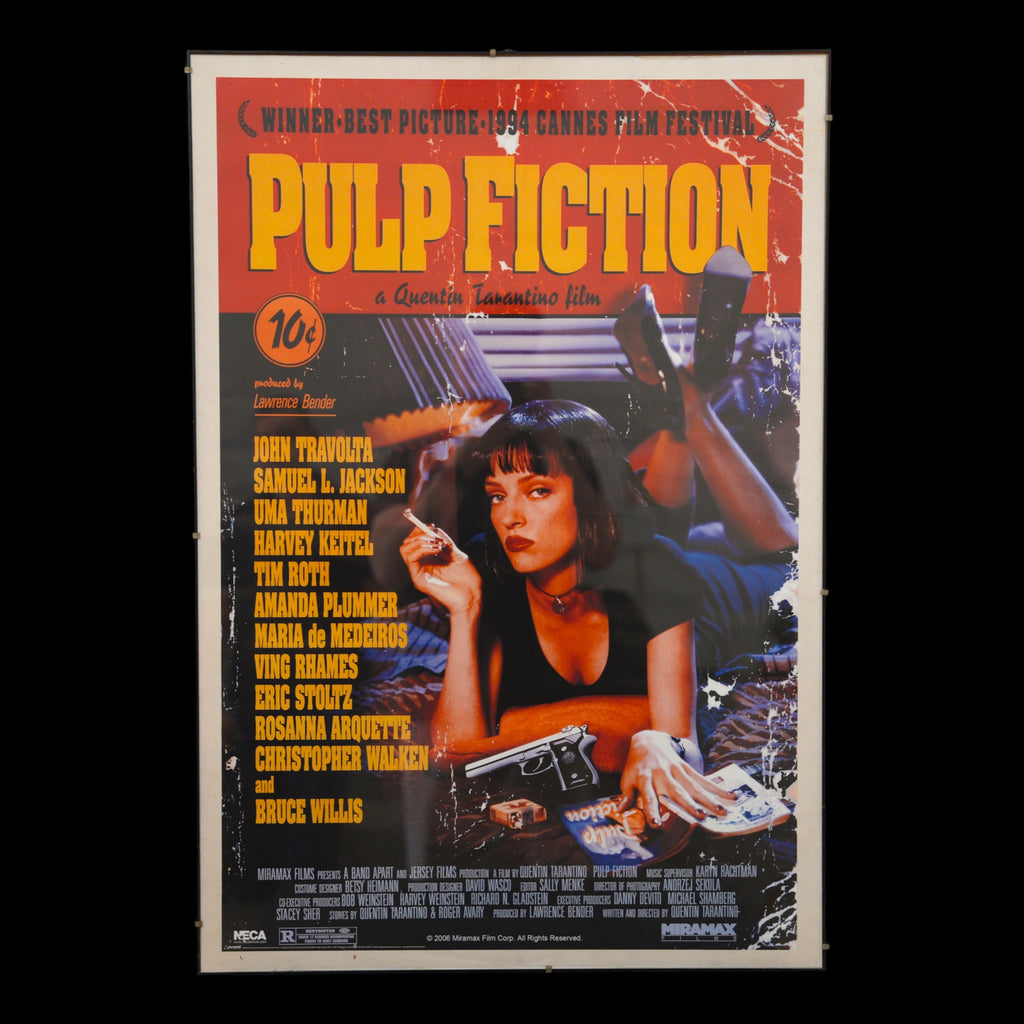 Poster "Pulp Fiction" di Quentin Tarantino – Uma Thurman, in cornice a giorno con vetro – 97 x 67 cm