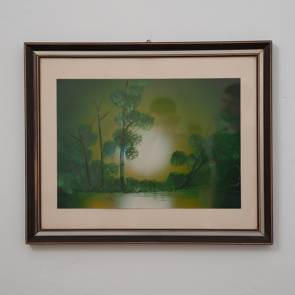 Luce d'Incanto sul Lago – Paesaggio Vintage con Cornice, 55 x 67 cm