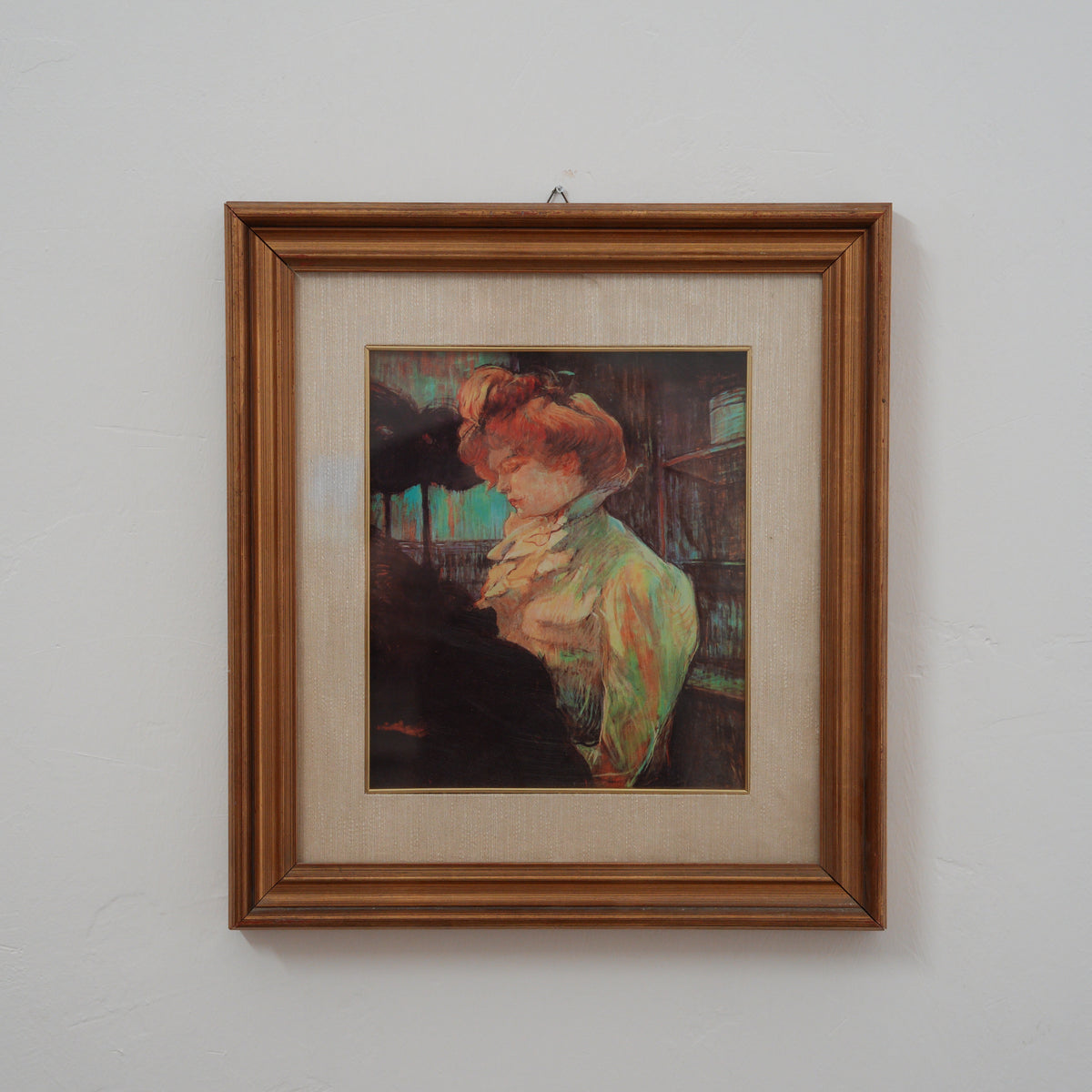 La Modiste, da Toulouse-Lautrec – Riproduzione Vintage con Cornice in Legno, 46 x 43 cm
