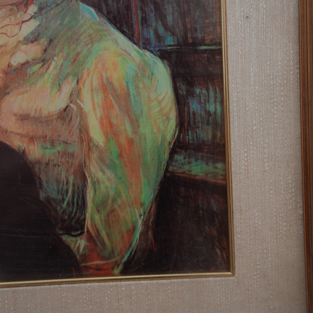 La Modiste, da Toulouse-Lautrec – Riproduzione Vintage con Cornice in Legno, 46 x 43 cm