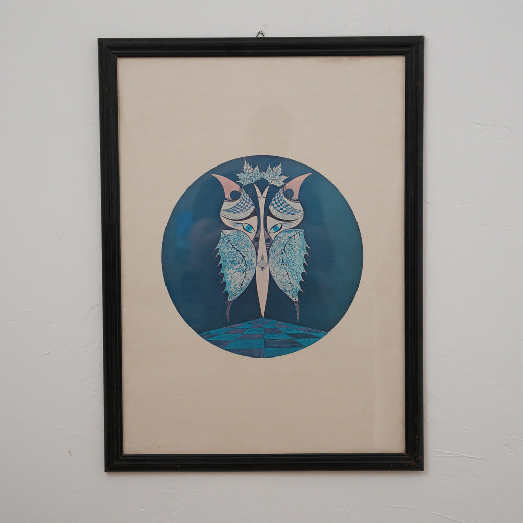 Meloniski da Villacidro – "Donna Farfalla" – Stampa d'Arte Firmata con Cartoncino di Autenticità, Cornice Nera, 74 x 54 cm