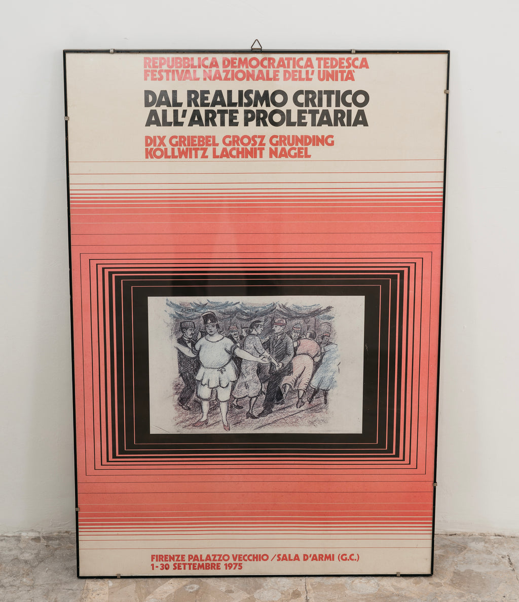 Manifesto Originale Mostra "Dal Realismo Critico all'Arte Proletaria" - Firenze 1975