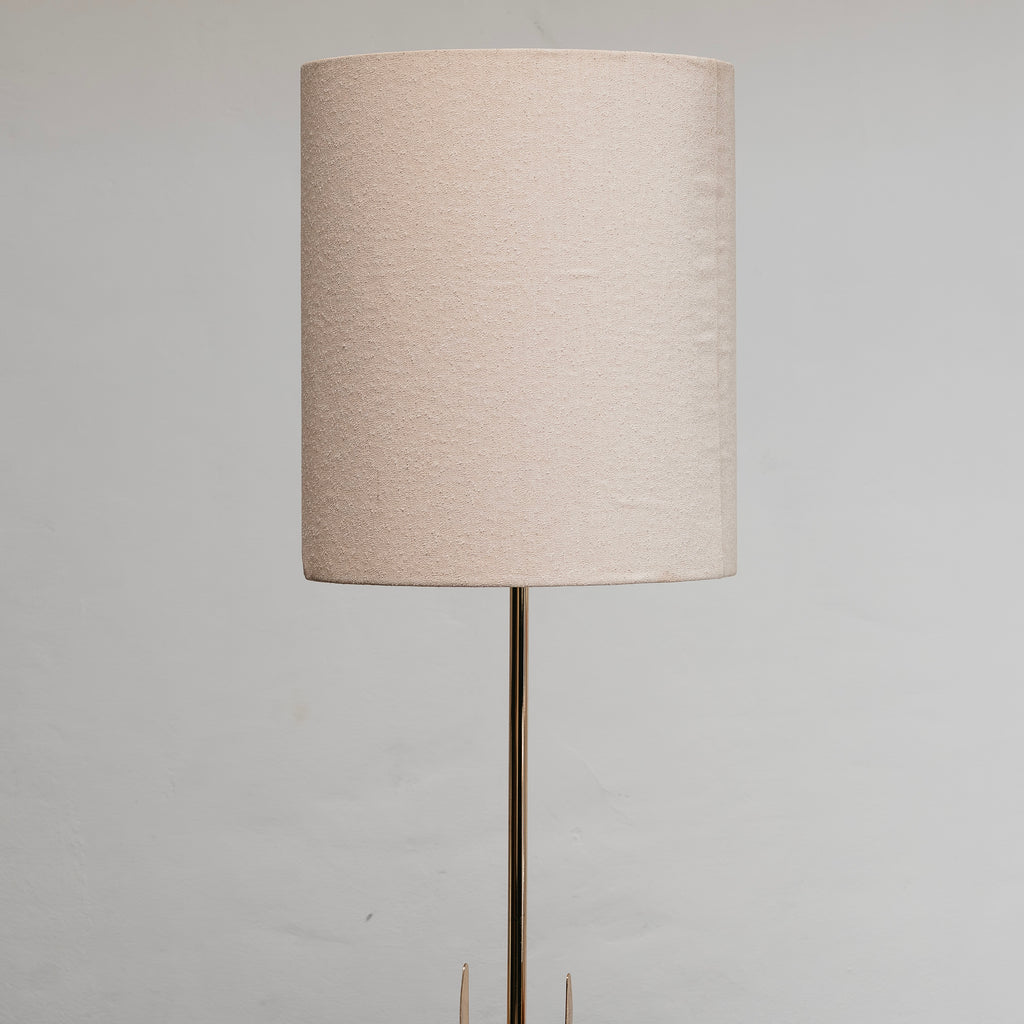 Lampada da Terra Piantana Vintage Anni 70 Ottone Hollywood Regency Modernariato Design Paralume