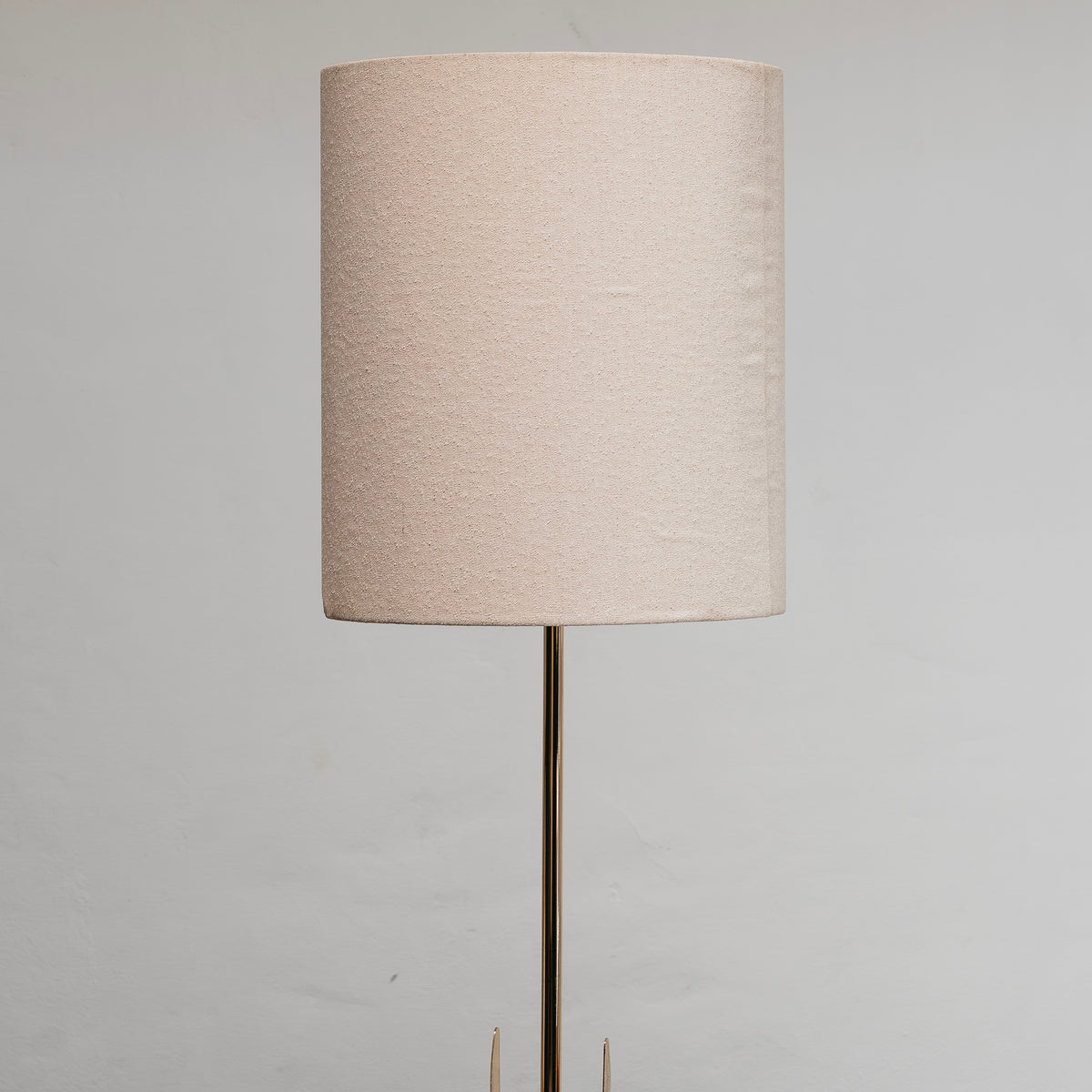 Lampada da Terra Piantana Vintage Anni 70 Ottone Hollywood Regency Modernariato Design Paralume