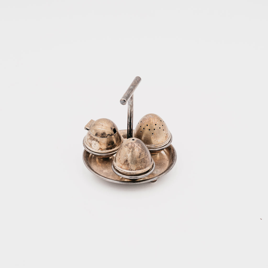 Servizio da Condimenti Vintage in Metallo Placcato Argento E.P.N.S. Sheffield (Anni '50/'60)