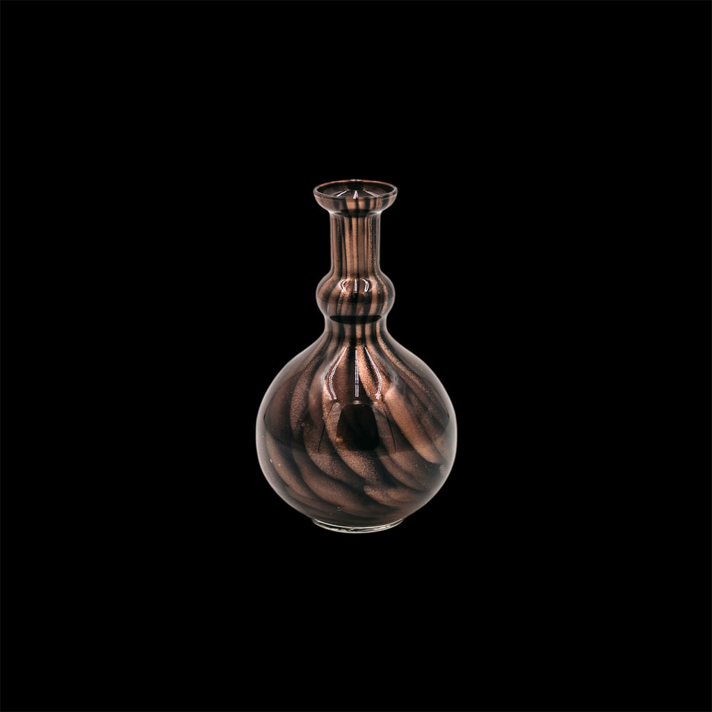 Vaso Flacone Vintage in Vetro di Murano con Vortice Avventurina (Anni '60/'70)